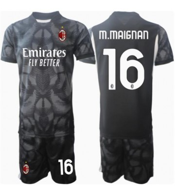 AC Milan Mike Maignan #16 Målvakt Hemmakläder Barn 2024-25 Kortärmad (+ Korta byxor)